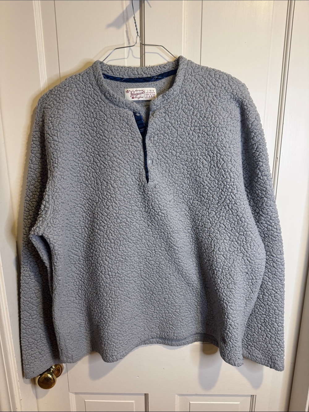 Penguin-  Light Gray Sherpa Crewneck Pullover